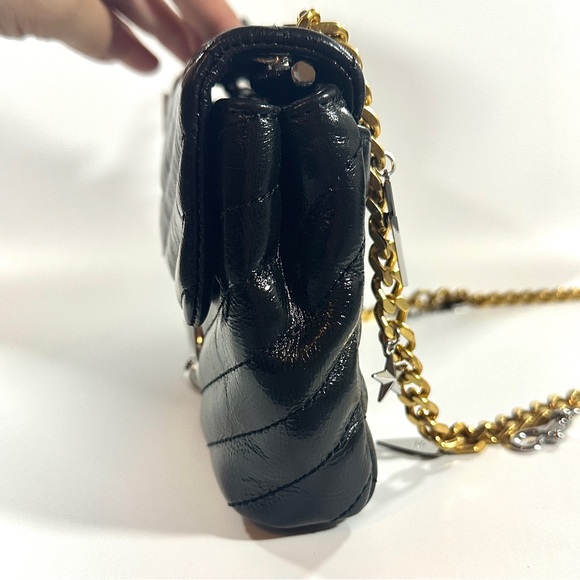New Rebecca Minkoff Edie Leather Crossbody Bag Black Celestial Charm Quilted - Picture 13 of 14